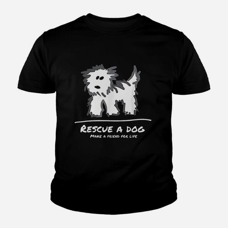 Rescue A Dog Dont Shop Adopt Animal Lover Kid T-Shirt
