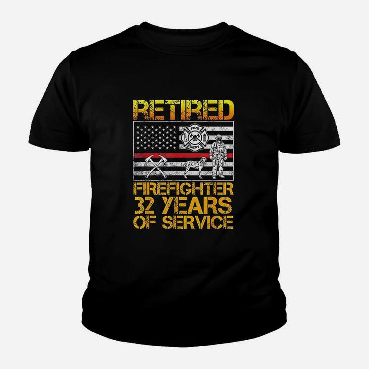 Retired Firefighter Gifts For Men 32 Years Retirement Kid T-Shirt