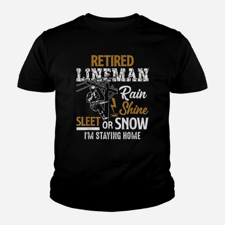Retired Lineman Man Woman Funny Retirement Gift Kid T-Shirt