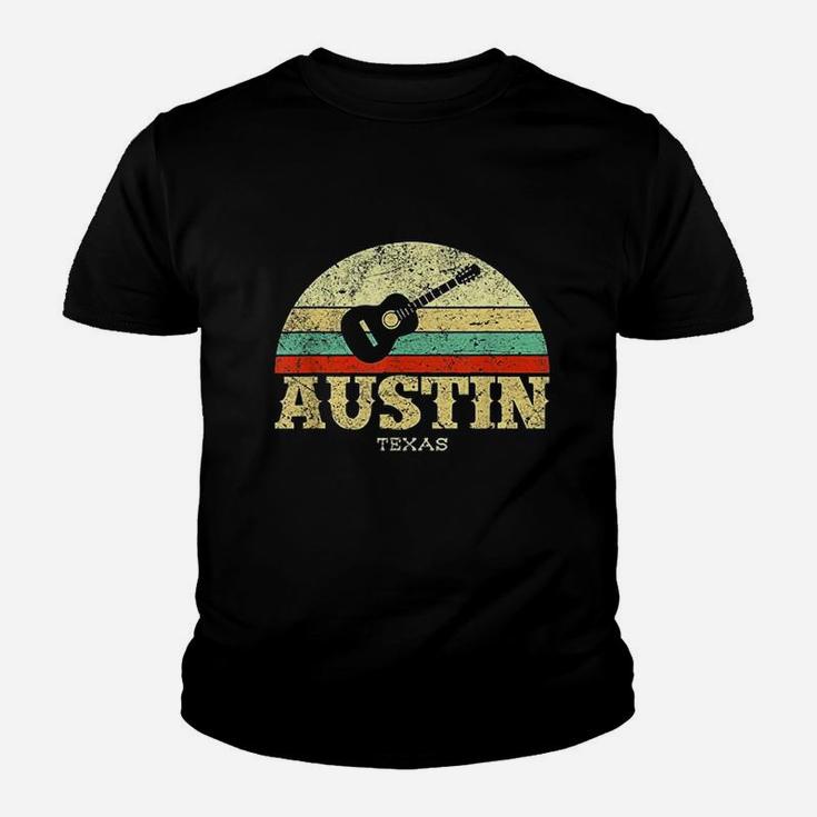 Retro Austin Texas Guitar Vintage Lone Star Kid T-Shirt