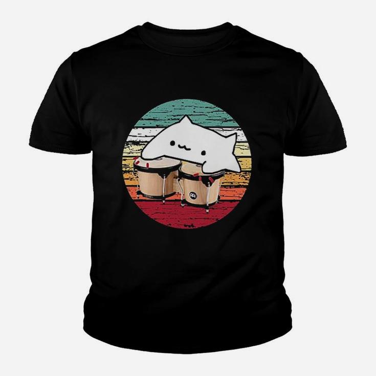Retro Bongo Cat Dank Meme Vintage Graphic Kid T-Shirt