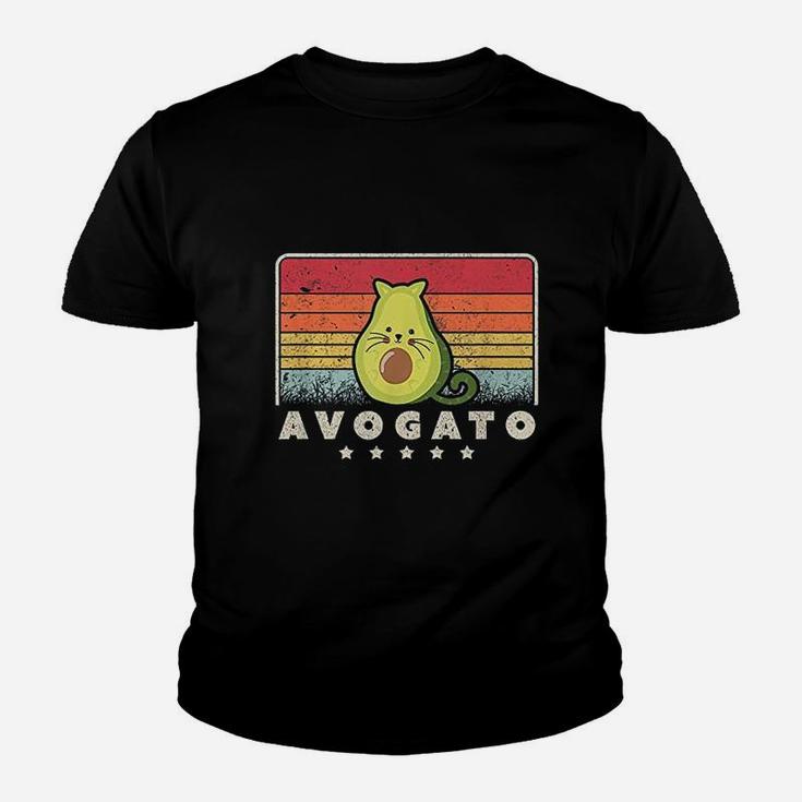 Retro Cat Avocado Kid T-Shirt