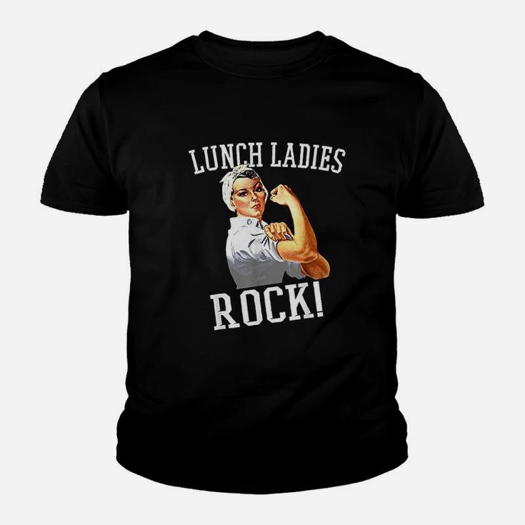 Retro Lunch Ladies Rock Cafeteria Worker Funny Lunch Lady Kid T-Shirt