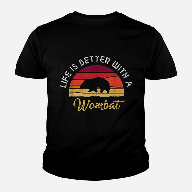 Retro Vintage Life Is Better With A Wombat Lovers Kid T-Shirt