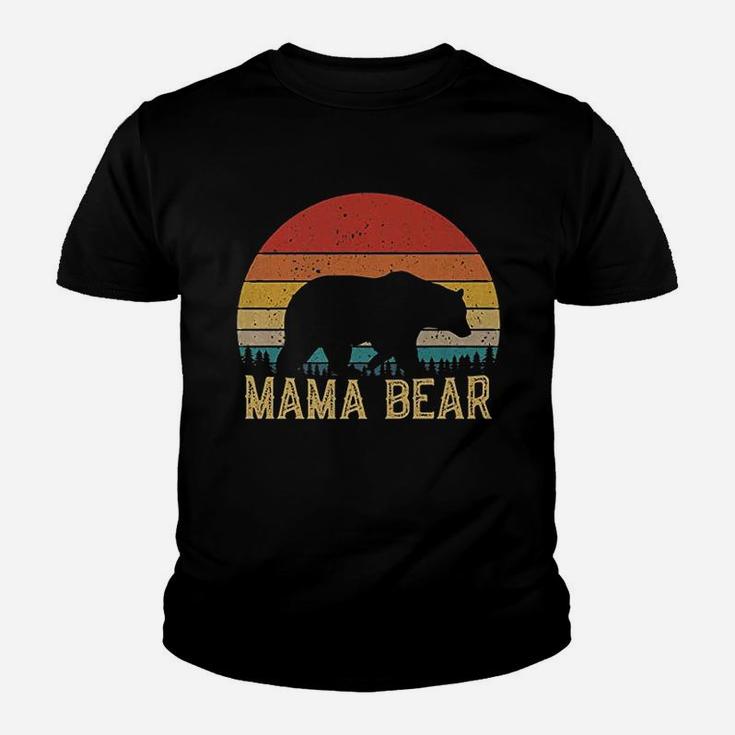 Retro Vintage Sunset Mama Bear Kid T-Shirt