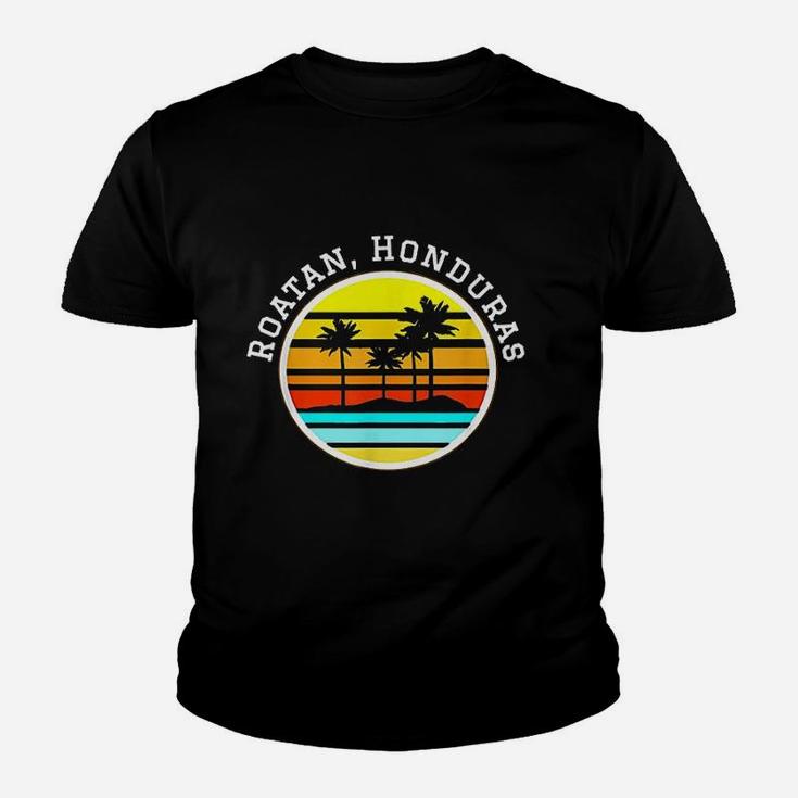 Roatan Honduras Vacation Shirts Palm Trees Kid T-Shirt