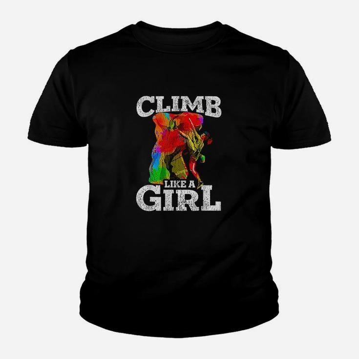 Rock Climbing Bouldering Hiking Wall Climber Gift Kid T-Shirt