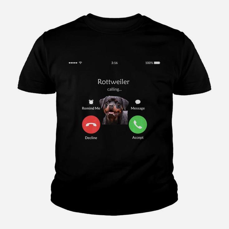 Rottweiler Dog Is Callings Kid T-Shirt