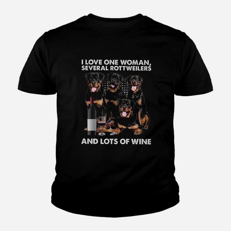 Rottweiler I Love One Woman Several Dogs Kid T-Shirt