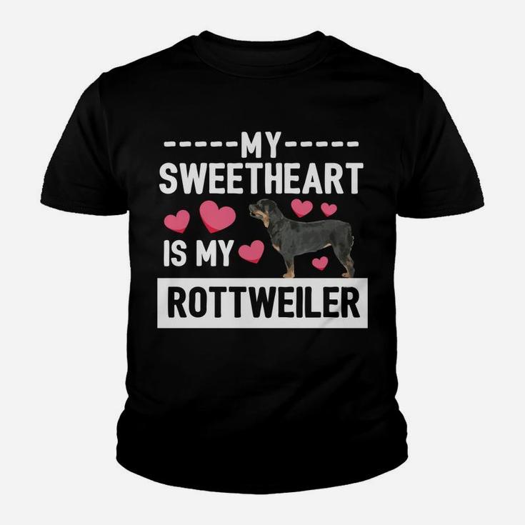 Rottweiler Valentines Boys Sweetheart Dog Lovers Kid T-Shirt