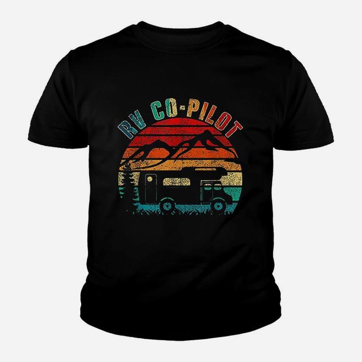 Rv Co Pilot Camping Funny Vintage Motorhome Travel Vacation Kid T-Shirt