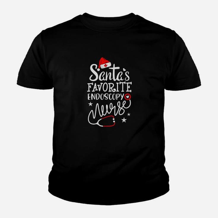 Santa Favorite Endoscopy Nurse Merry Christmas Nurse Crew Kid T-Shirt