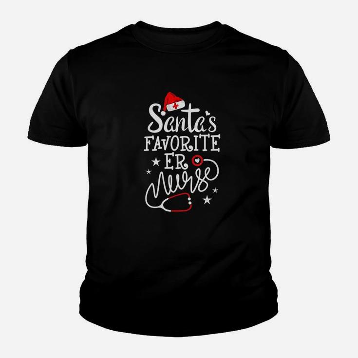 Santas Favorite Er Nurse Funny Christmas Nurse Gift Kid T-Shirt