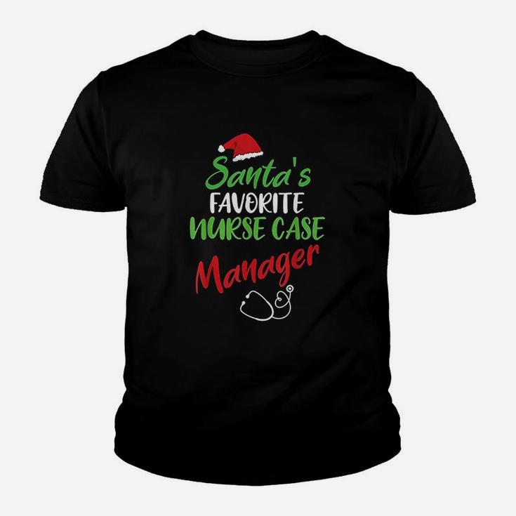 Santas Favorite Nurse Case Manager Christmas Nursing Gift Kid T-Shirt