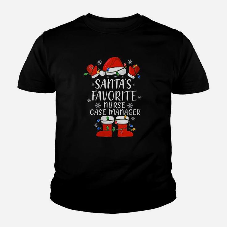 Santas Favorite Nurse Case Manager Santa Christmas Kid T-Shirt