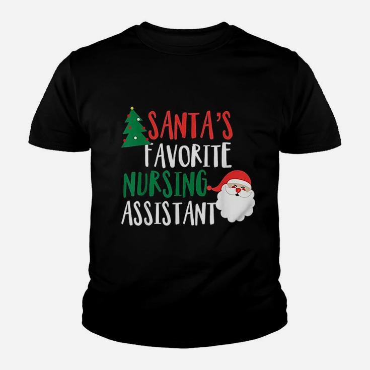 Santas Favorite Nursing Assistant Funny Christmas Kid T-Shirt