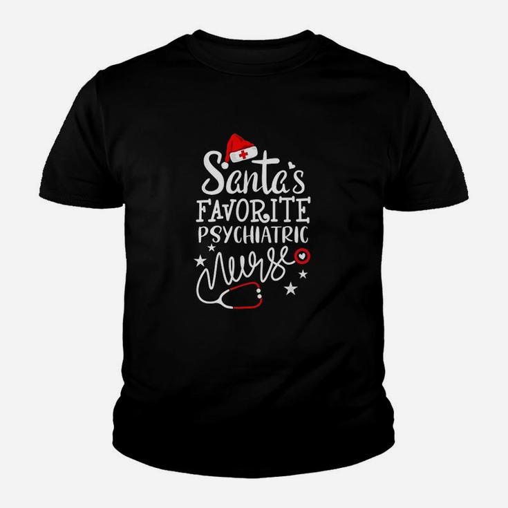 Santas Favorite Psychiatric Nurse Rn Merry Christmas Nurse Kid T-Shirt