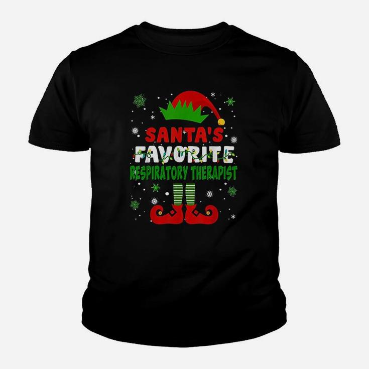 Santas Favorite Respiratory Therapist Funny Christmas Gifts Kid T-Shirt