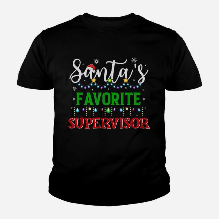 Santas Favorite Supervisor Matching Family Xmas Kid T-Shirt