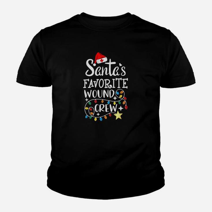 Santas Favorite Wound Crew Christmas Wound Care Nurse Crew Kid T-Shirt
