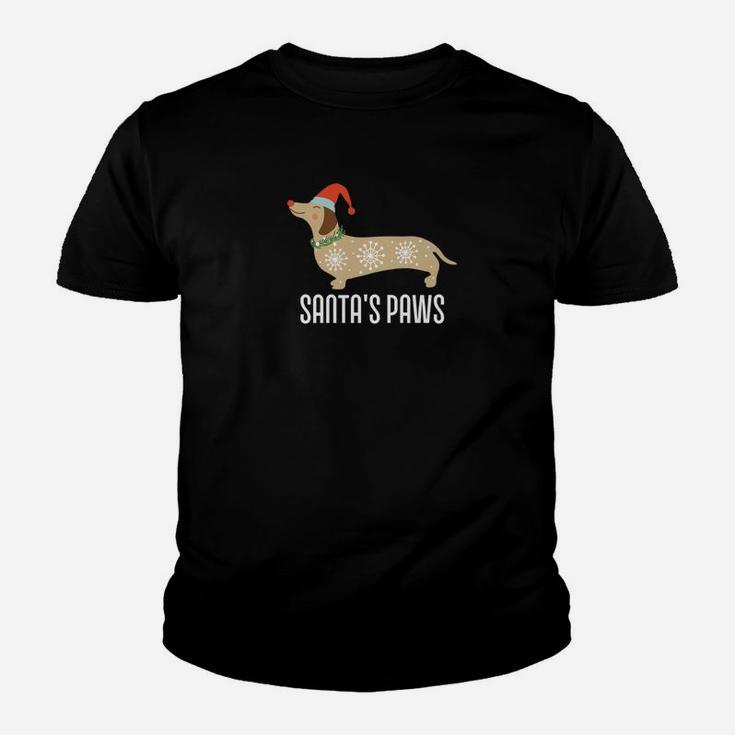 Santas Paw Funny Holiday Dog Gift Kid T-Shirt