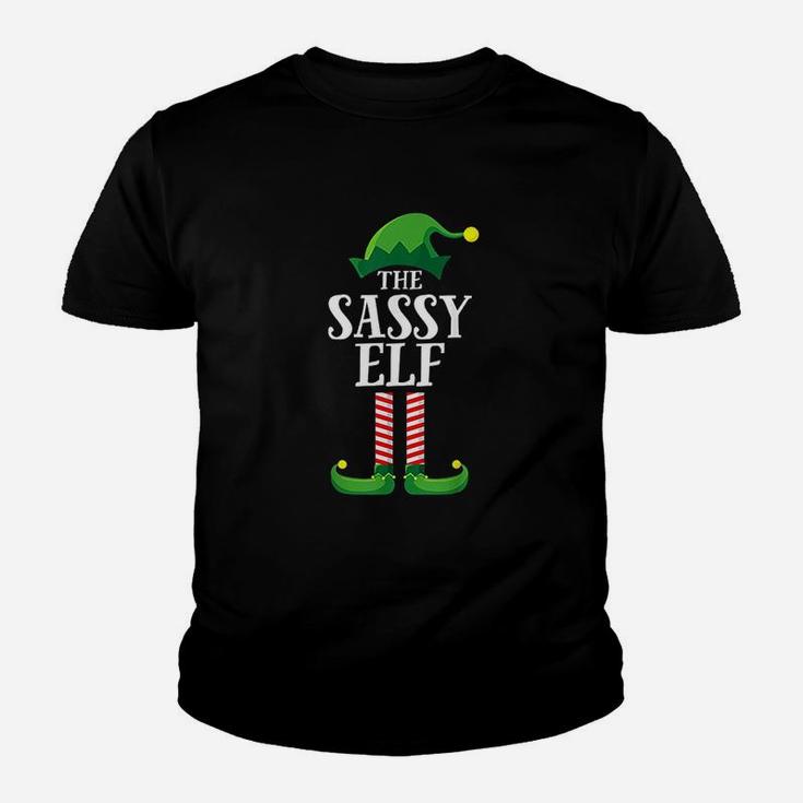 Sassy Elf Matching Family Group Christmas Party Kid T-Shirt
