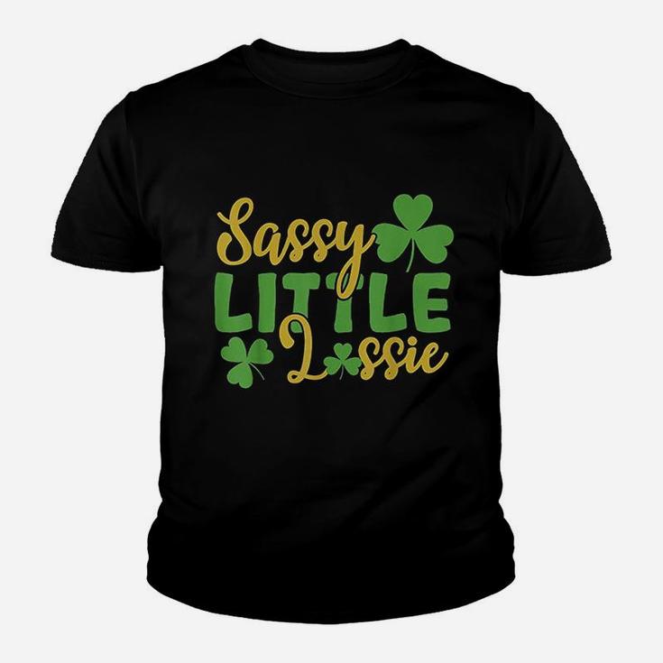 Sassy Little Lassie Shamrock St Patricks Day Kid T-Shirt