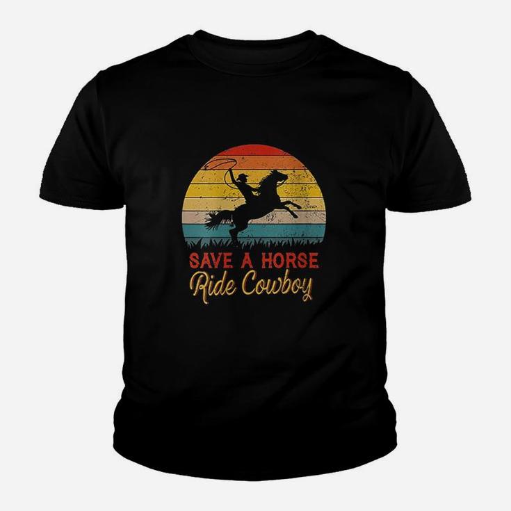 Save A Horse Ride Cowboy Vintage Cowboy Gift Kid T-Shirt