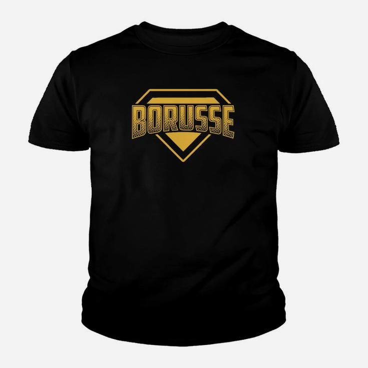 Schwarz-goldenes Borusse Kinder Tshirt, Sportdesign für Fans