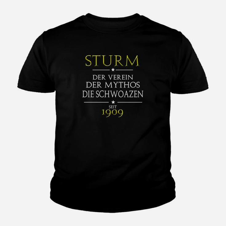 Schwarz-Goldenes 'Sturm' Fan-Kinder Tshirt 1909, Vereinstrikot Design