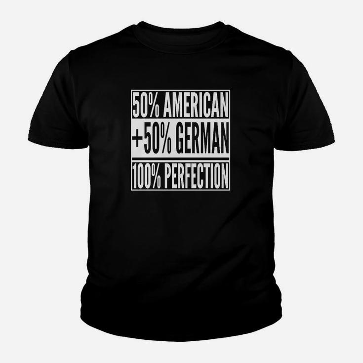 Schwarz Kinder Tshirt 50% American 50% German = Perfekt, Kulturelle Stolz Mode