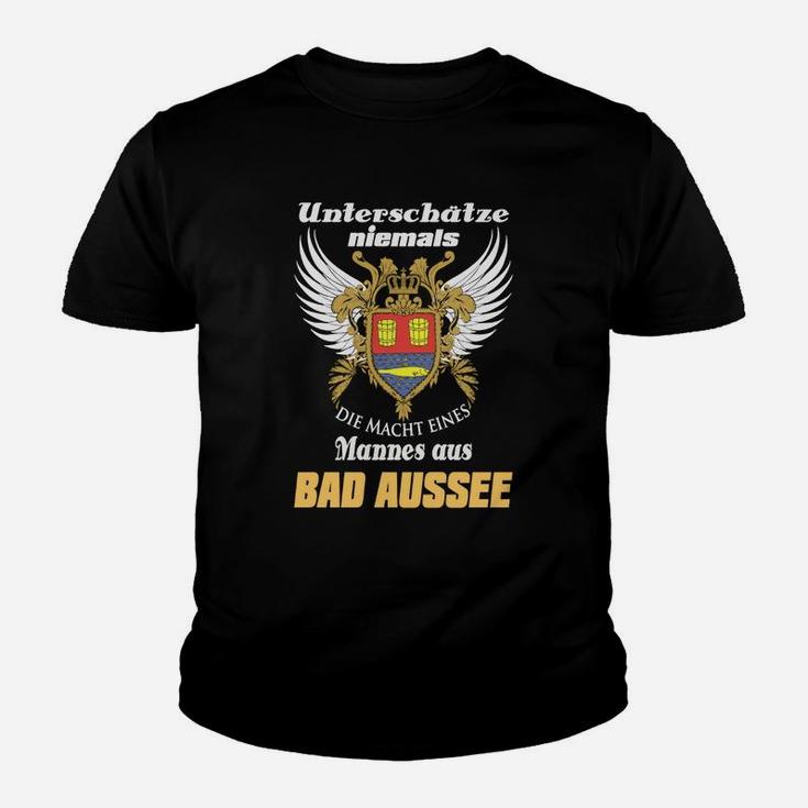 Schwarzes Adler Kinder Tshirt, Motto Bad Aussee Kraft Mann