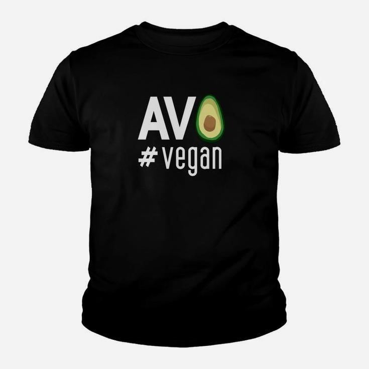 Schwarzes Avocado Vegan Statement Kinder Tshirt, Modisches Bio Tee