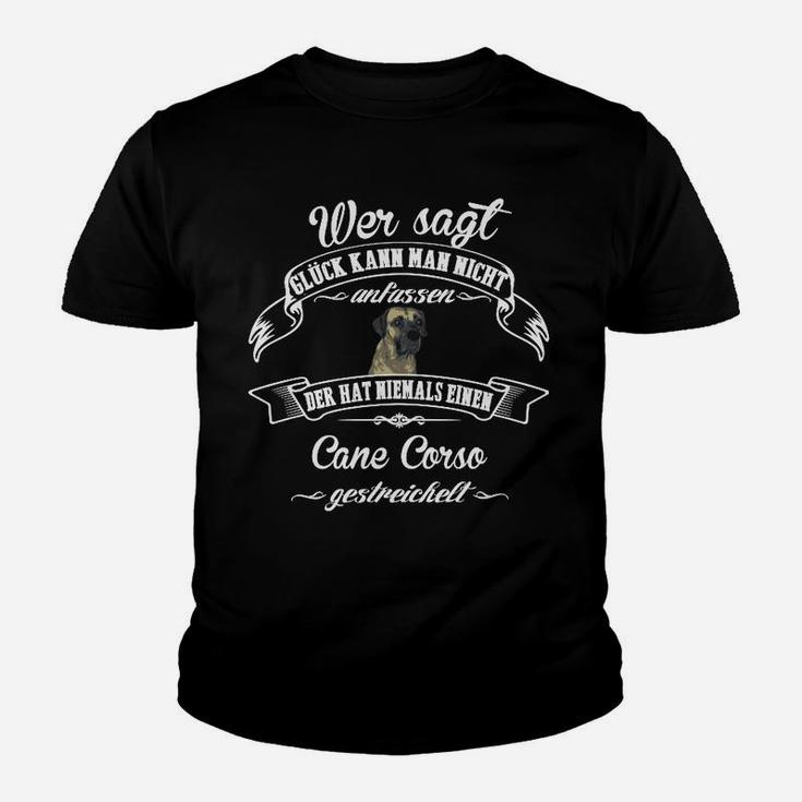 Schwarzes Cane Corso Liebhaber Kinder Tshirt, Spruch für Hundebesitzer