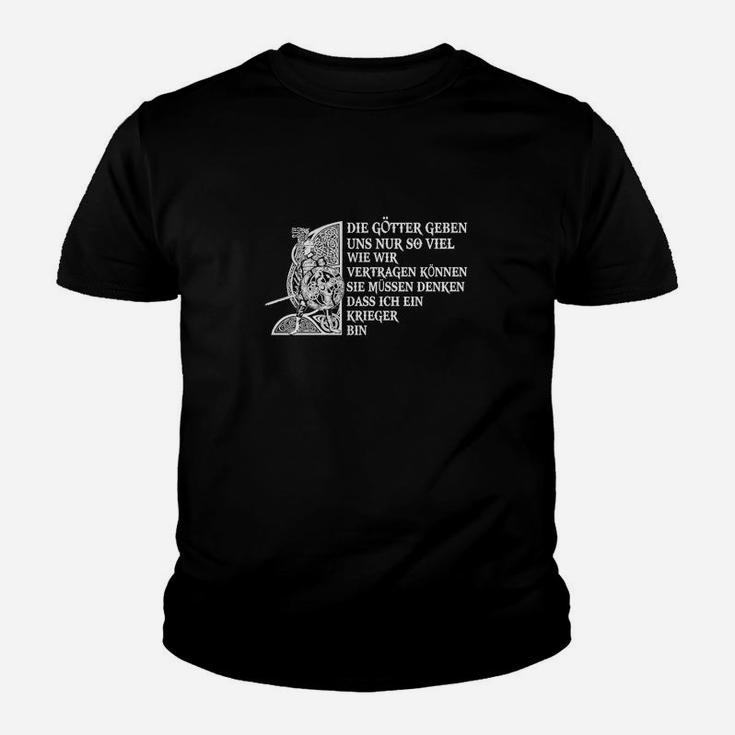 Schwarzes Herren-Kinder Tshirt mit Katzendruck Götter und Mehr, Spruch