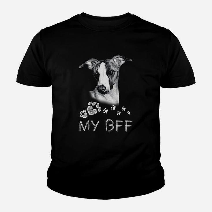 Schwarzes Kinder Tshirt Hundemotiv My BFF, Lustiges Hunde-Freundschafts-Kinder Tshirt