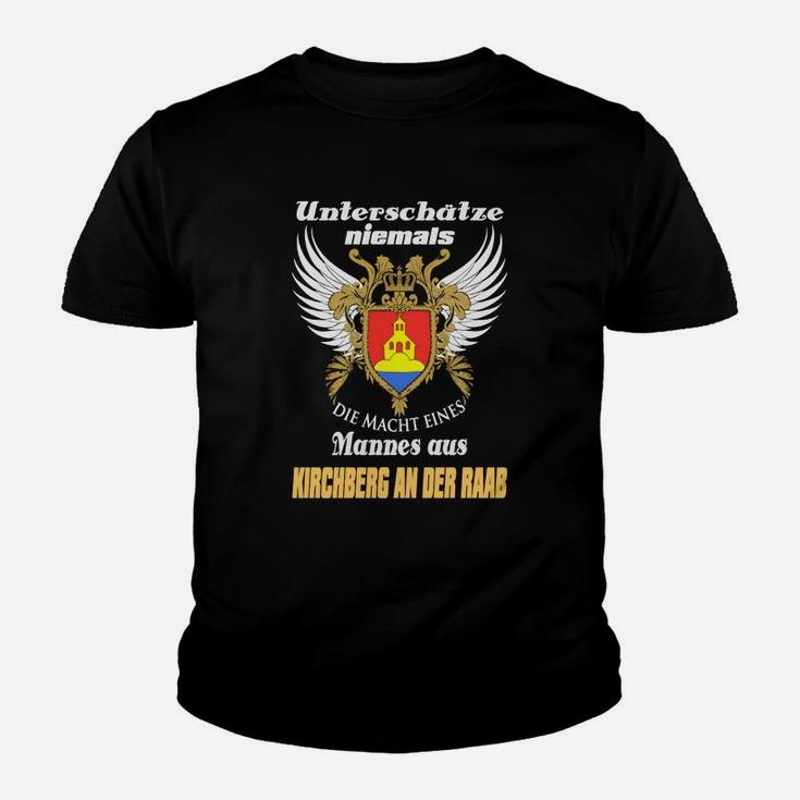 Schwarzes Kinder Tshirt mit Adler-Motiv, Spruch Kirchberg an der Raab