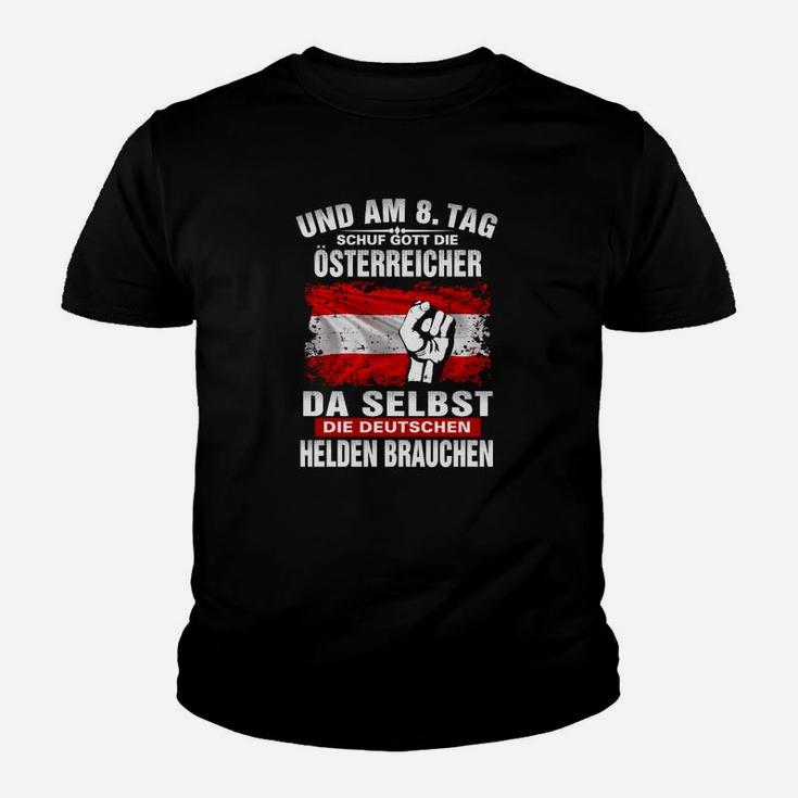 Schwarzes Kinder Tshirt mit Österreich-Spruch, Humorvolles Design