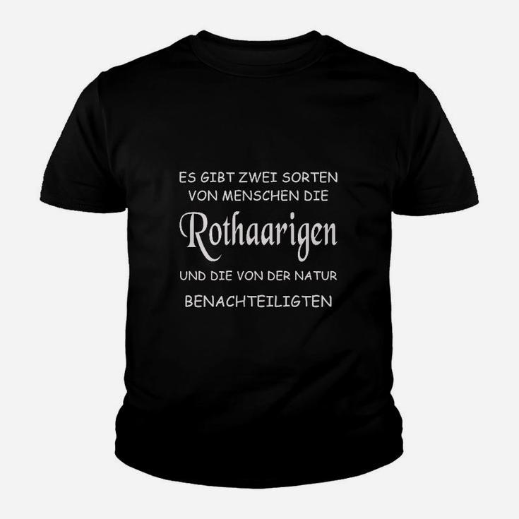 Schwarzes Kinder Tshirt mit Rothaarige-Spruch, Lustiges Design für Humorvolle