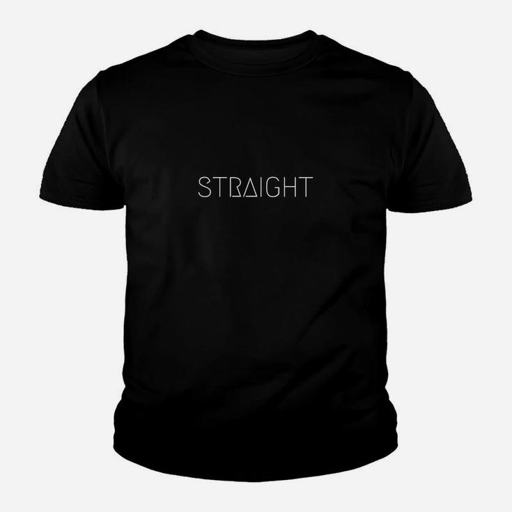 Schwarzes Kinder Tshirt mit 'STRAIGHT'-Aufdruck, Stilvolles Design