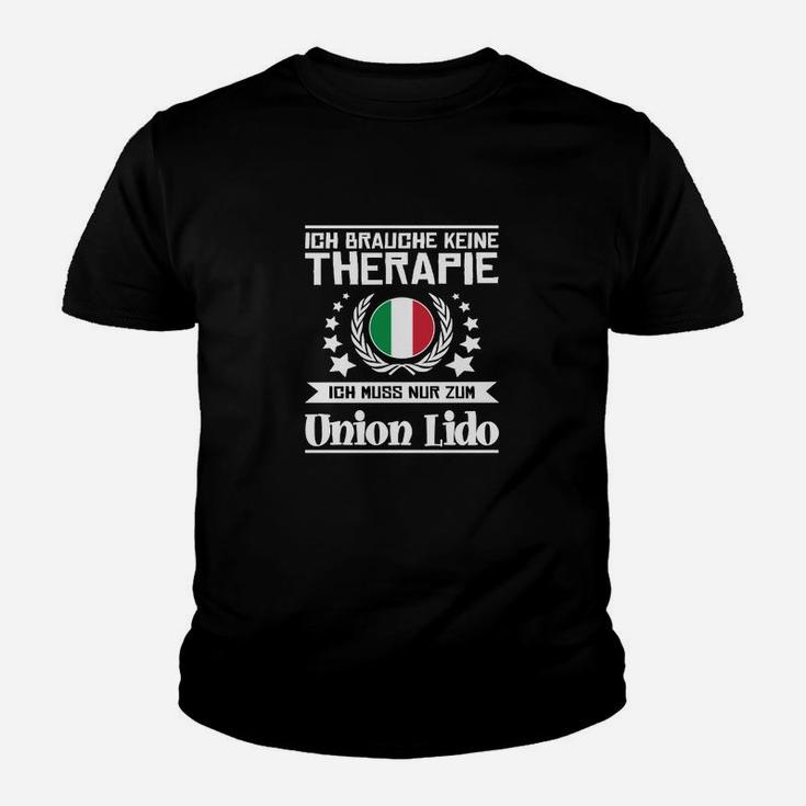 Schwarzes Kinder Tshirt mit Therapie - Onion Lido Italienisches Spaßmotiv