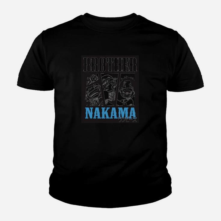 Schwarzes Kinder Tshirt 'Nakama', Anime-Freundschafts-Motiv
