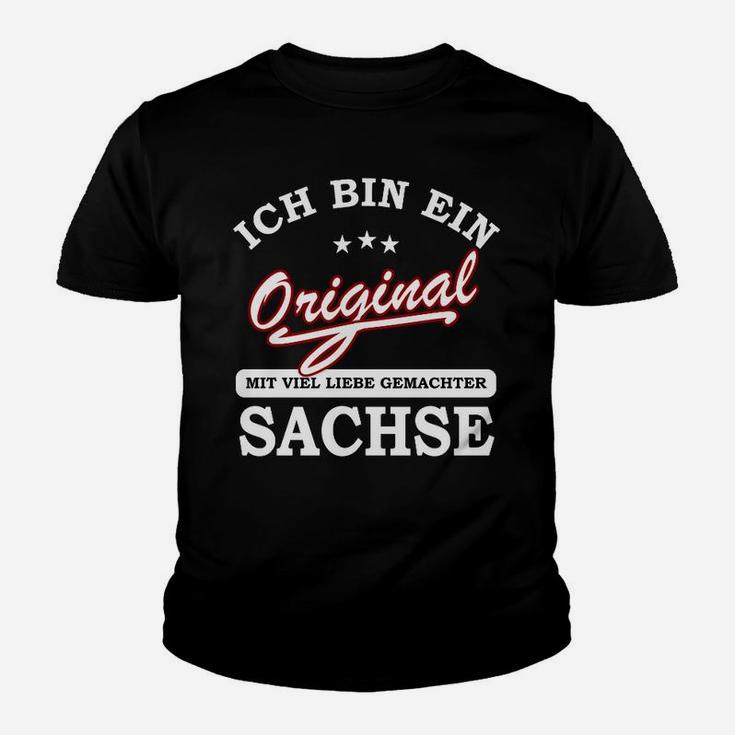 Schwarzes Kinder Tshirt Original Sachse mit Liebe gemacht, Unisex