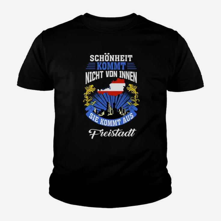 Schwarzes Kinder Tshirt Schönheit aus Freistaat, Lustiges Design Tee