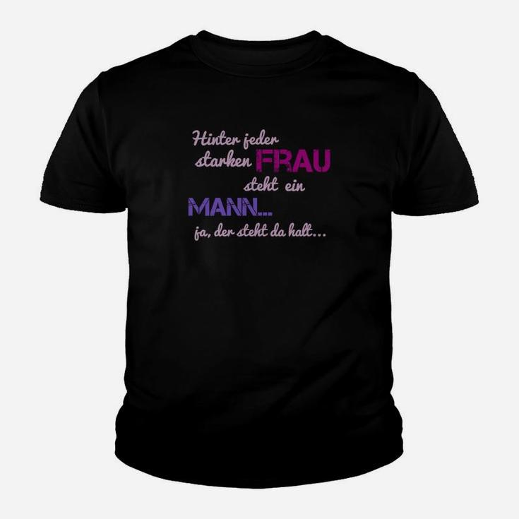 Schwarzes Kinder Tshirt Starken Frau Lustiger Spruch Mehrfarbiger Druck