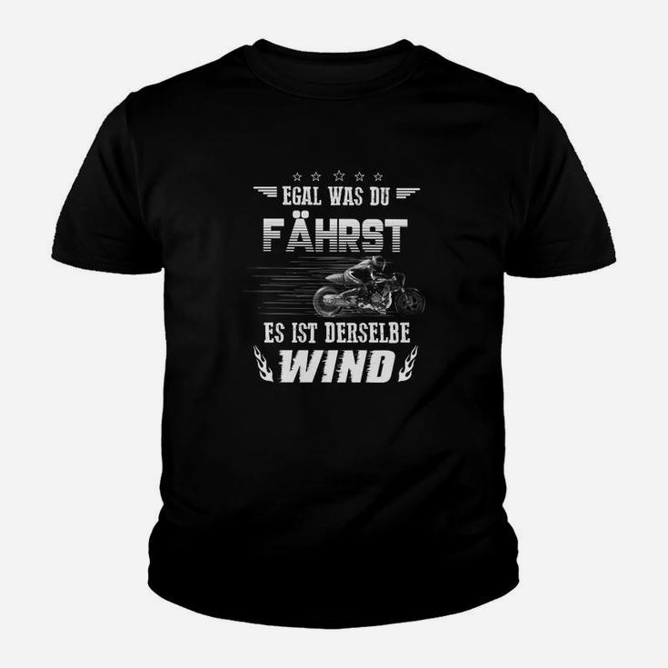 Schwarzes Motorrad-Fan Kinder Tshirt mit Spruch für Biker