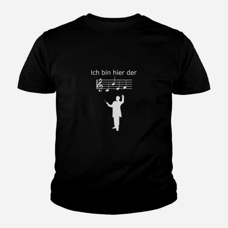 Schwarzes Musik-Kinder Tshirt: Dirigenten-Motiv & Schriftzug