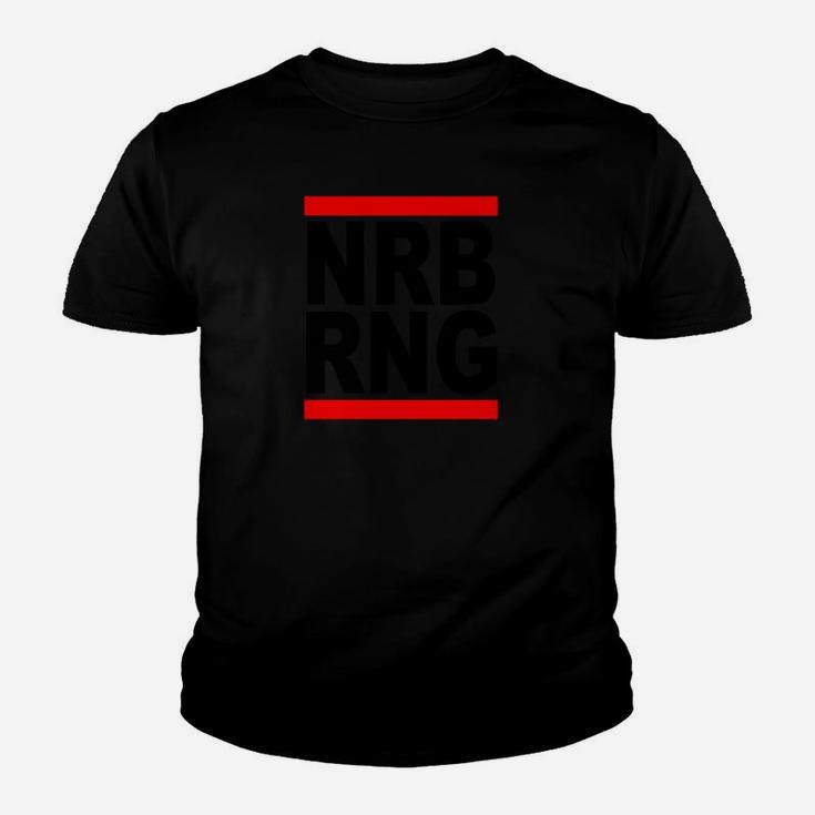 Schwarzes NRB RNG Grafik-Kinder Tshirt mit rotem Streifen-Design