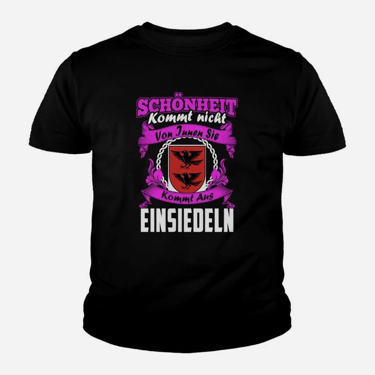 Schwarzes Tee Schönheit aus Einsiedeln, Aufdruck Zitat Kinder Tshirt