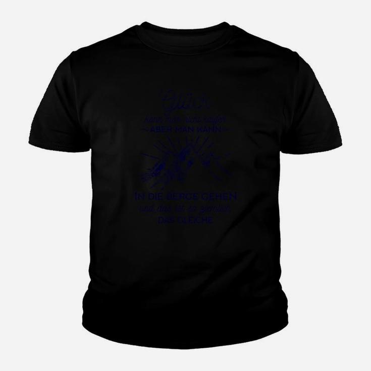 Schwarzes Unisex Kinder Tshirt mit blauem Textdesign, Stilvolles Casual Tee